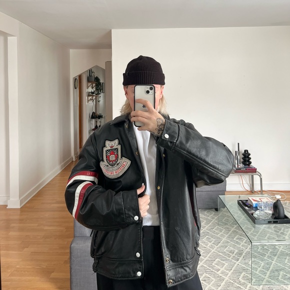 Vintage Other - vintage 80’s carleton university leather jacket
